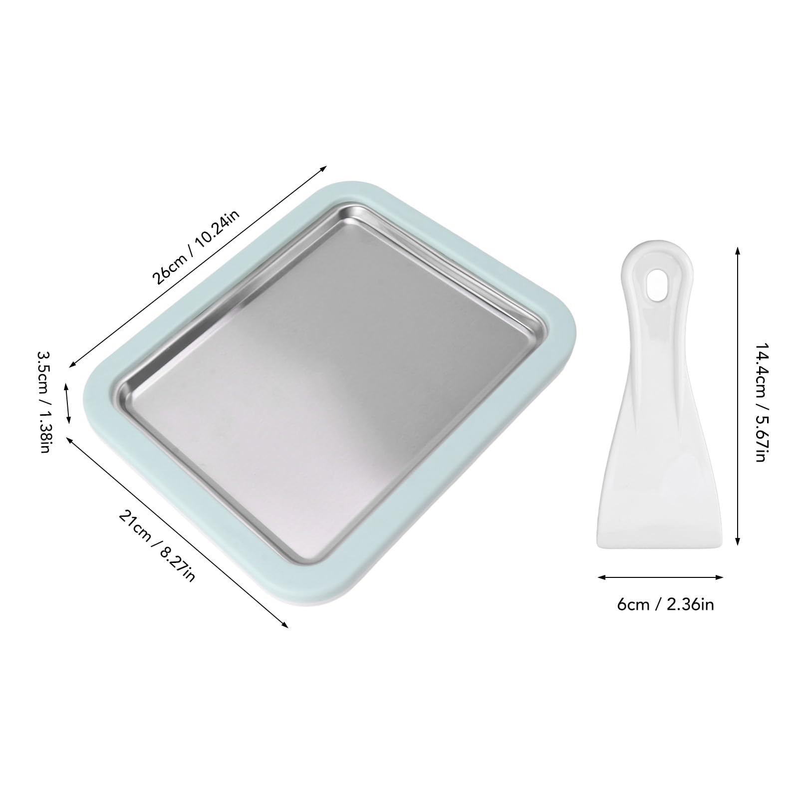 Fdit Ice Cream Maker - Stainless Steel Cold Pan for Rolled Ice Cream, DIY with 2 Spatulas, Model Fditgec13yb6oa