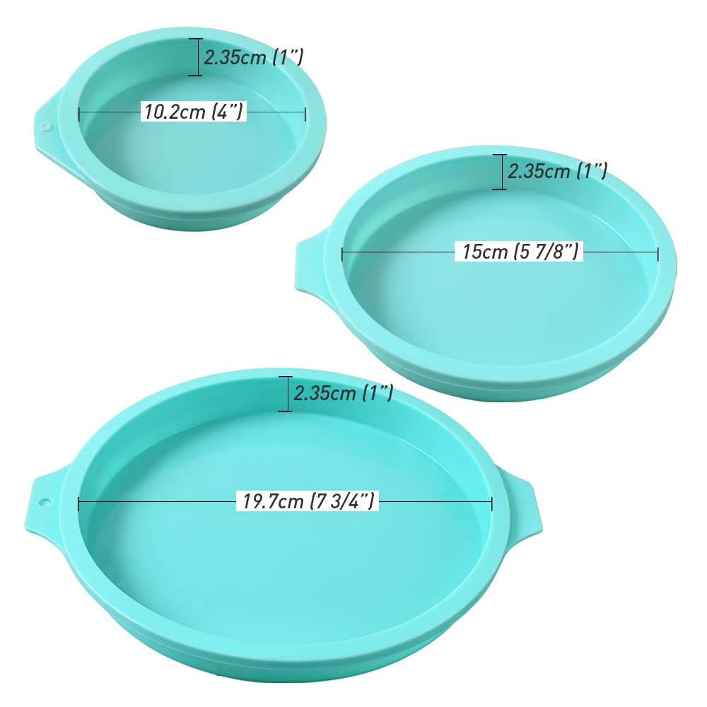 Newk Silicone Round Cake Mold, 3 Packs Silicone Cake Pans Mold For Layer Cakes, Rainbow Cakes, Resin Coasters - 4   +6+8