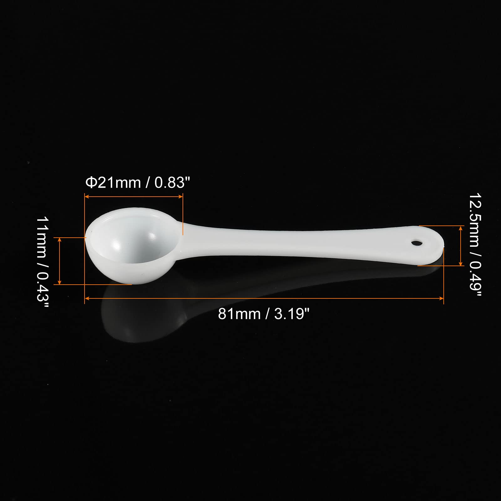 Meccanixity Micro Spoons 1 Gram Measuring Scoop Plastic Round Bottom Mini Spoon With Hanging Hole For Home Kitchen Powder Measur
