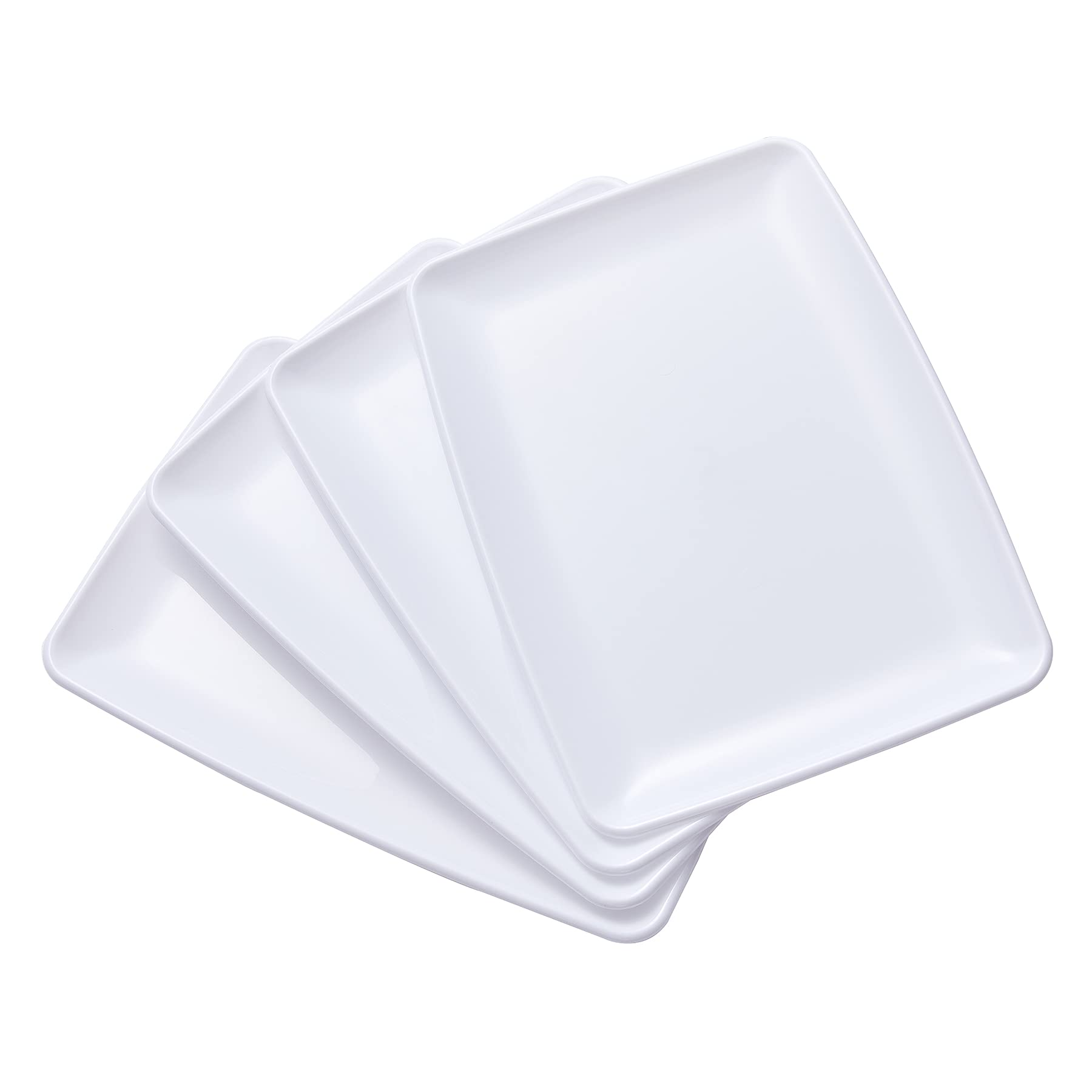 N9R 10Pcs White Plastic Serving Trays - 11