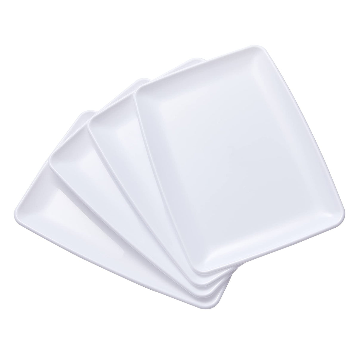 N9R 10Pcs White Plastic Serving Trays - 11