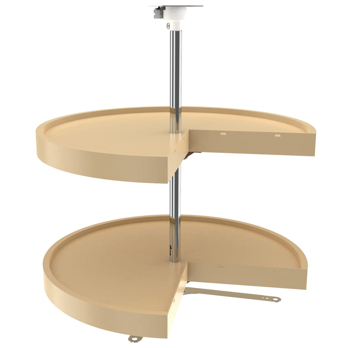 Rev-A-Shelf 2 Tier Pie-Cut Lazy Susan For Corner Base Cabinets, Plastic, 24 Double Shelf Swivel Kitchen Spice/Can Organizer, A