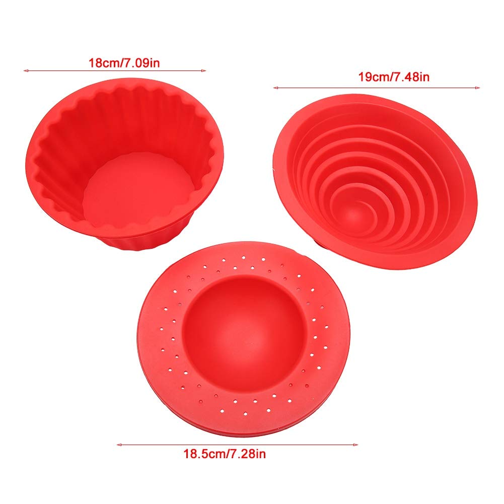Alvinlite Giant Cupcake Molds, Dishwasher Safe Big Top Silicone Cupcake Molds, Non-Stick Jumbo Caupcake Bake Sets For Diy Bake T