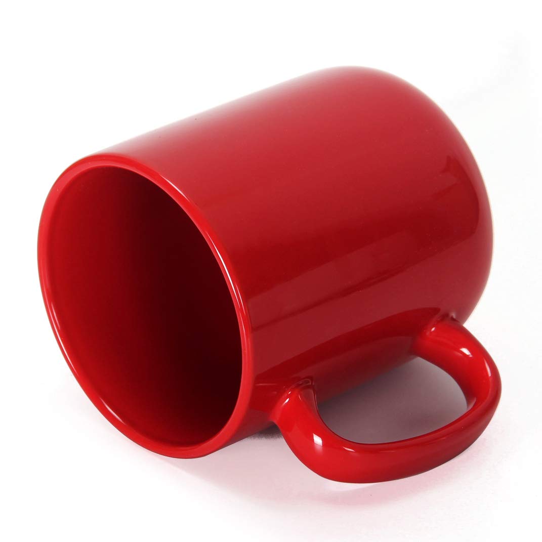 Smilatte 20 Oz Large Coffee Mug, M016 Plain Ceramic Boss Big Tea Cup With Handle For Dad Men, Red