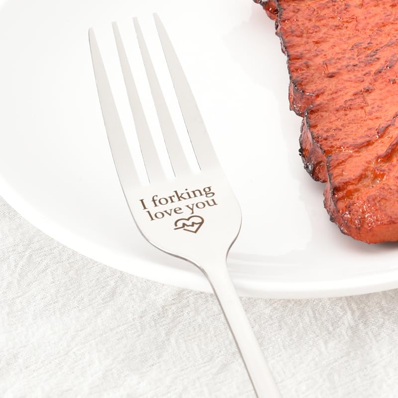 Dinner Forks Gifts For Boyfriend Husband Anniversary Birthday Gifts From Wife Girlfriend I Forking Love You Fork Engraved Gift F
