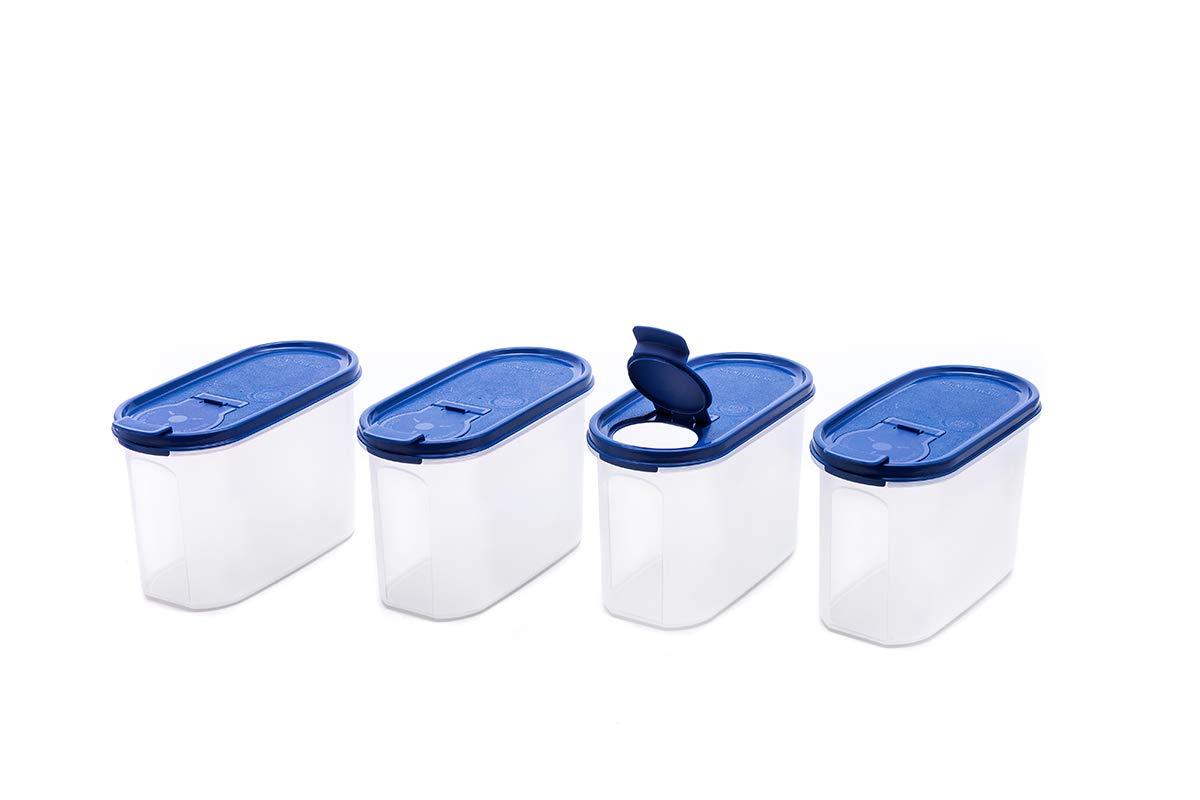 Signora Ware Modular Plastic Cereal Dispenser Set, 1.1 Litres, 4-Pieces, Blue
