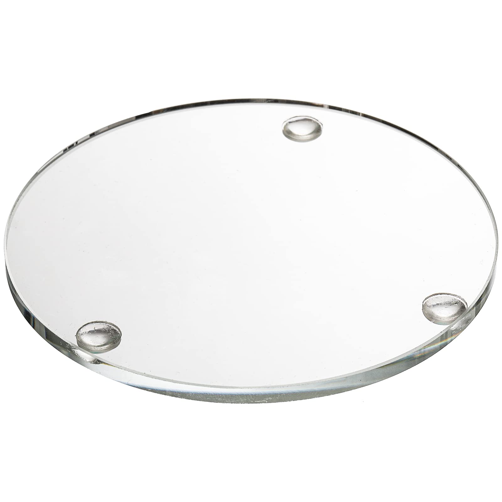Youeon Set Of 6 Round Glass Drink Coasters, 3.5 Inch Crystal Coasters Decorative Glass Plates Clear Glass Coasters For Mugs, Cup