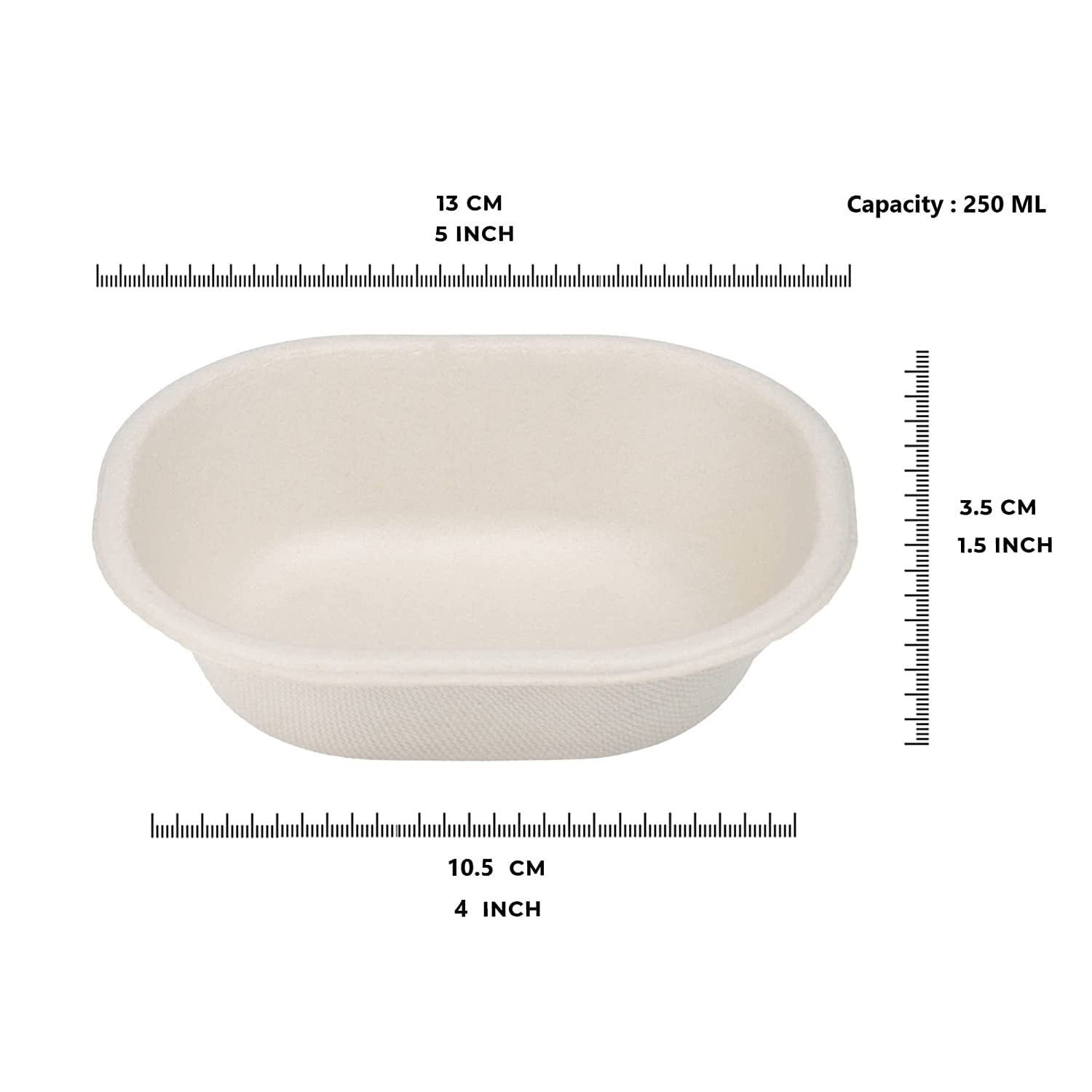 Sanwalsa Disposable Hard Paper Bowl, 250Ml, Set Of 50, Beige