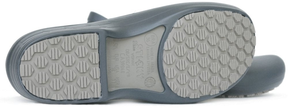 Sticky Nursing Shoes Women - Chefs - Kitchen - Nurses - Clogs For Work - Waterproof Non Slip (Dark Grey, 7)