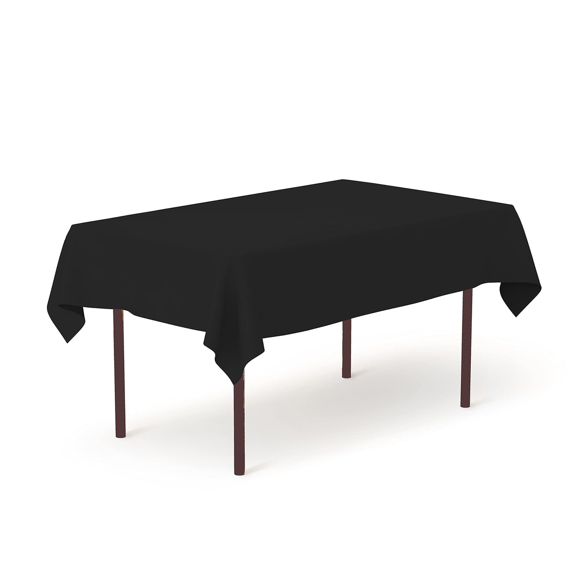 Pomp Black 52 X 52 Inch Square Premium Polyester Tablecloth  Wrinkle + Stain Resistant Easy Care Fabric  Fits Square Or Round Ta
