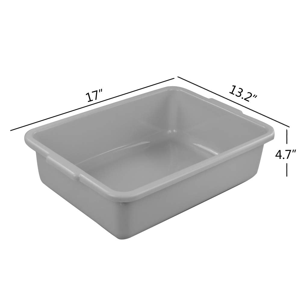 Anbers 13L/Grey Plastic Commercial Bus Box  Wash Tub Basin  4 Packs