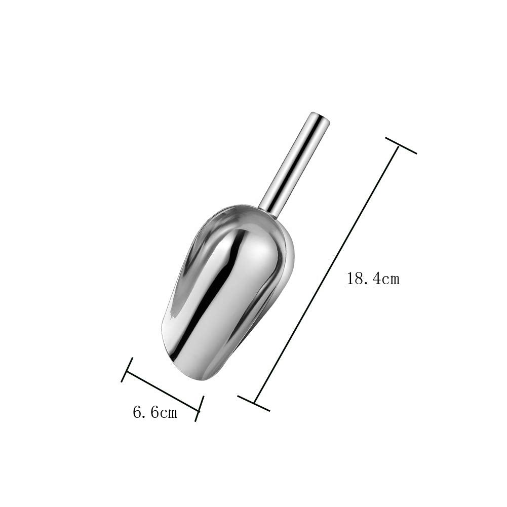 1 Piece Ice Scoop Stainless Steel Small Ice Cube Shovel Mini Scoop Kitchen Utility Scoops For Ice Bucket Tea Coffee Bean Flour S