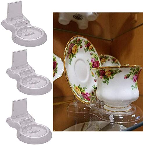 Hohiya 12 Pcs Tea Cup And Saucer Display Stand Teacup Holder Rack Clear