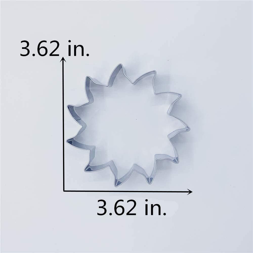 Liliao Sun Cookie Cutter - 3.6 X 3.6 Inches - Stainless Steel