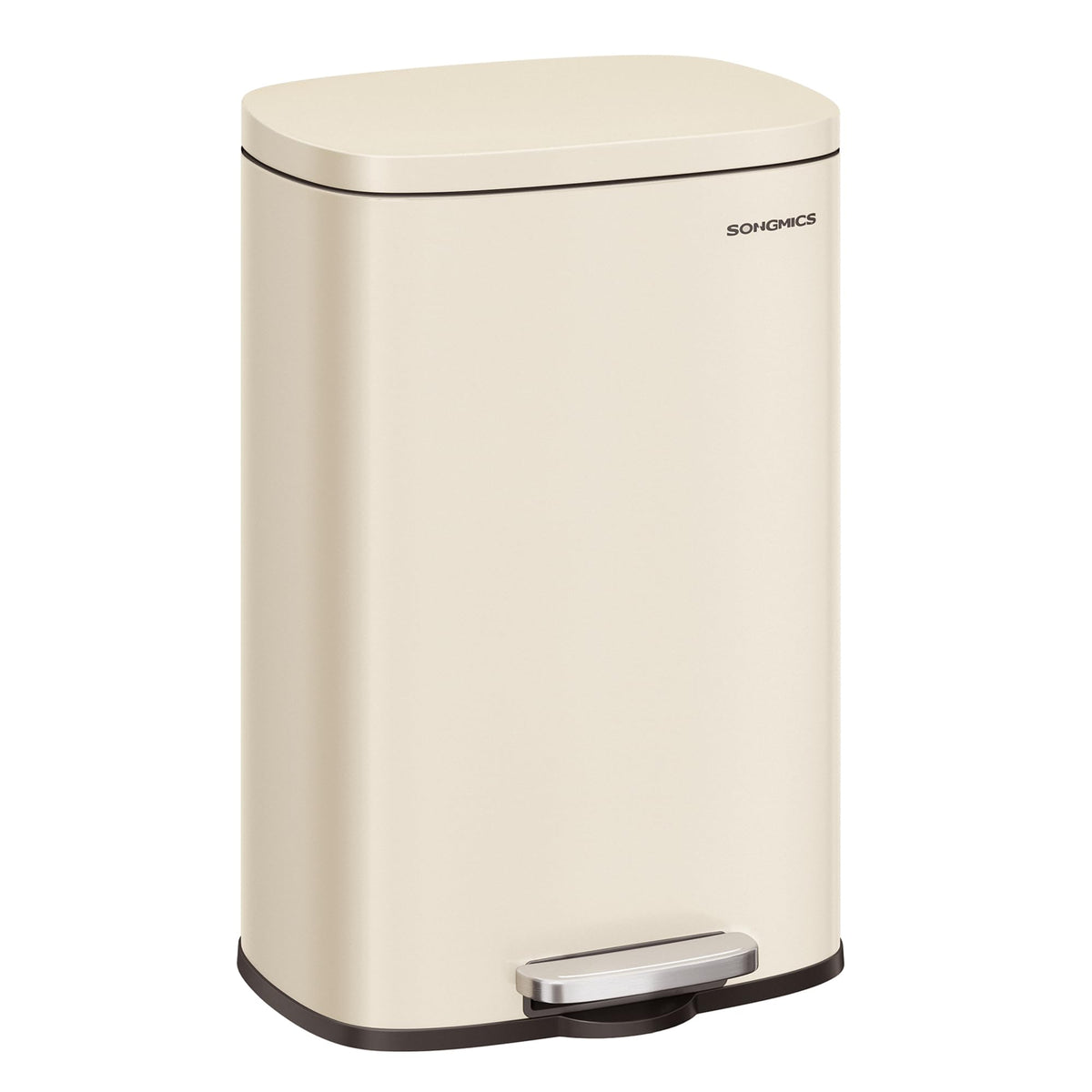 Songmics 13 Gallon (50 L) Trash Can, Stainless Steel Kitchen Garbage Can, Recycling Or Waste Bin, Soft Close, Step-On Pedal, Rem