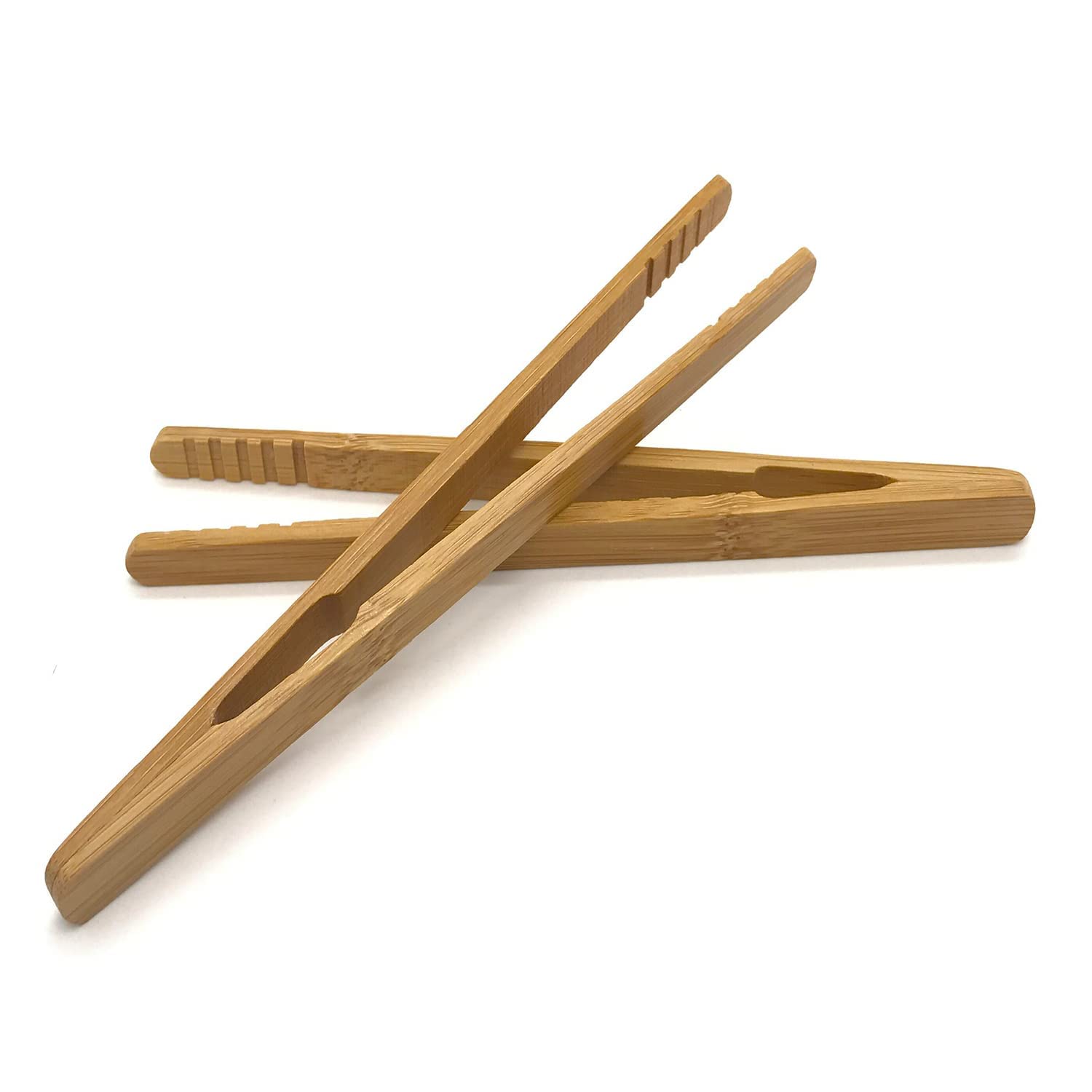 12Pcs Bamboo Tongs, 7 Inch Reusable Bamboo Toast Tongs For Toast Bread Pickles Fruits Tea