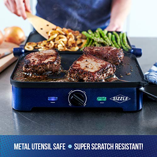 Blue Diamond CC002899-001 Sizzle Deluxe Electric Griddle and Grill Pan  Plates