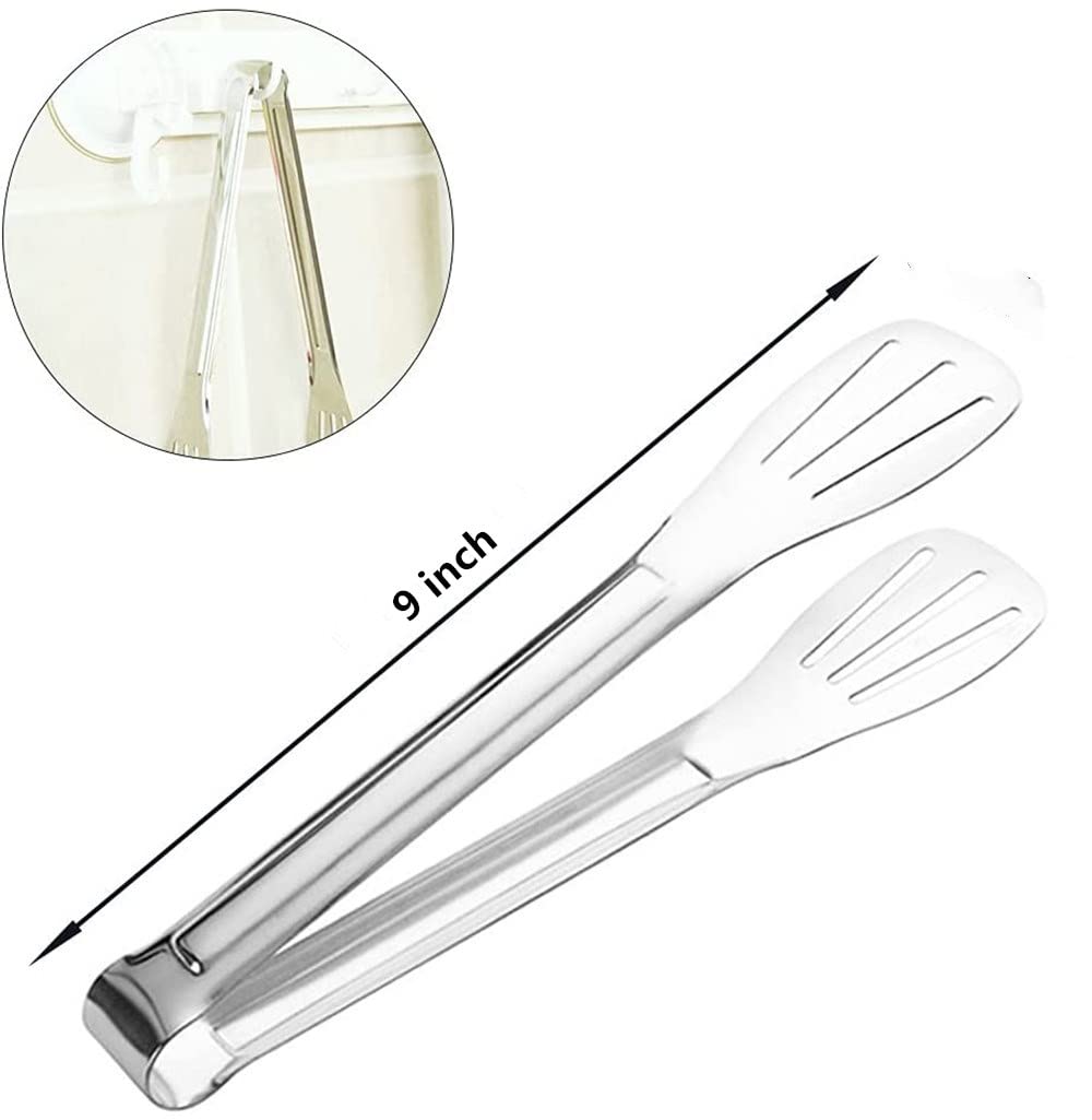 Serving Tongs Kitchen Tongs,Buffet Tongs, Stainless Steel Food Tong Serving Tong,Small Tongs 6 Pack (9 Inch)