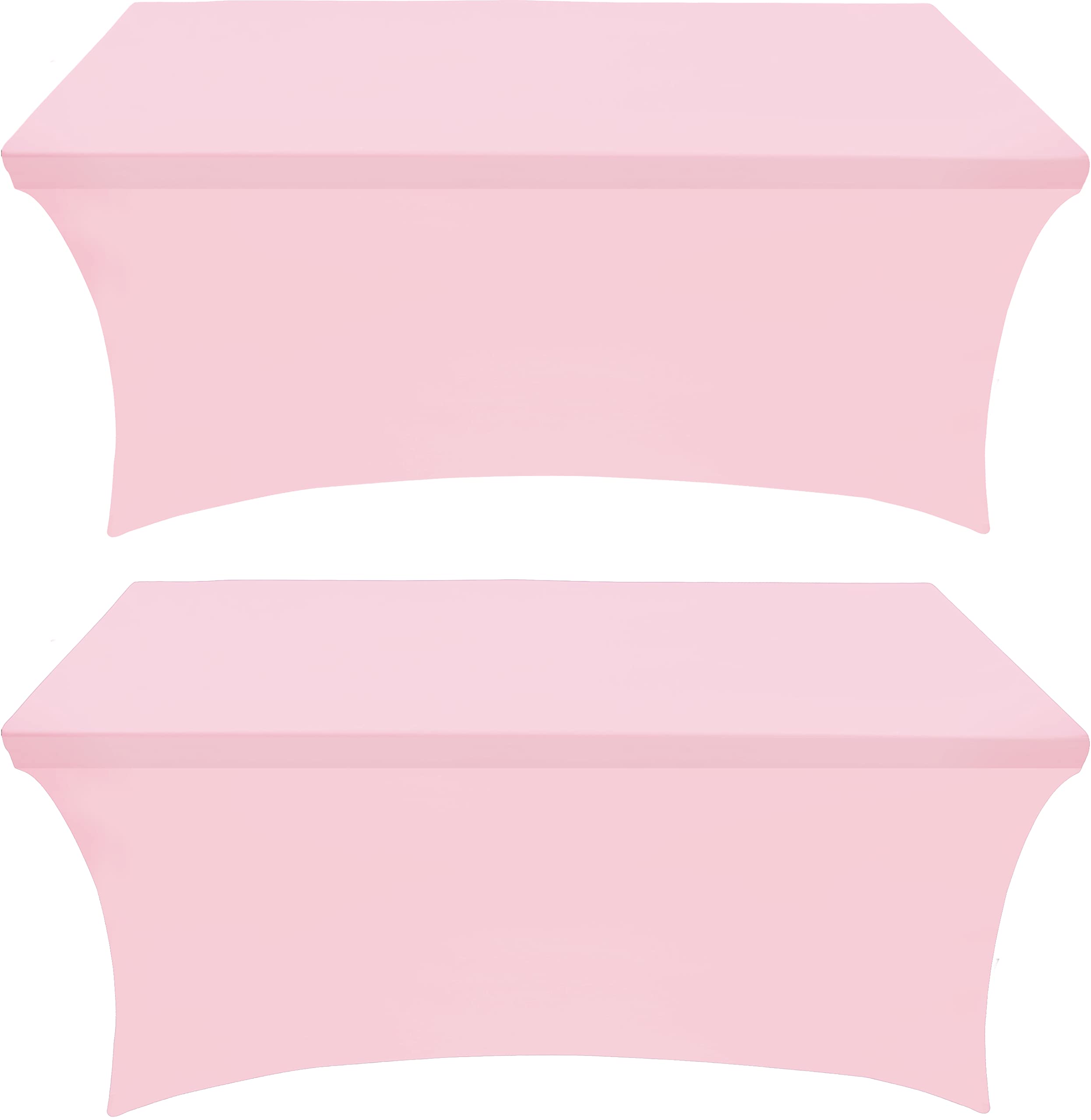 Utopia Kitchen Spandex Tablecloth 2 Pack [6Ft, Pink] Tight, Fitted, Washable And Wrinkle Resistant Stretch Rectangular Patio Tab