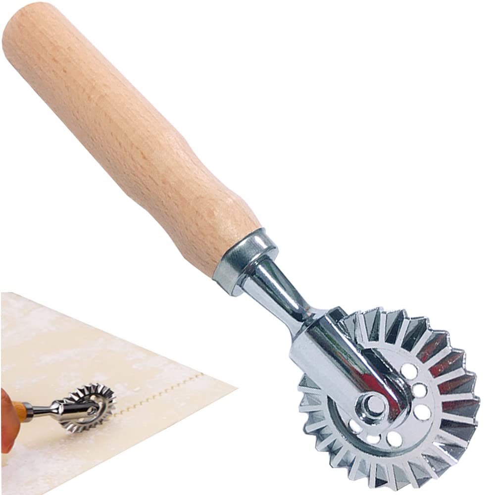Mtomdy Pastry Wheel Cutter,Pastry And Pasta Cutter Wheel,For Ravioli, Pasta, Dumplings Lasagna, Pierogi - 6.7'' Diameter