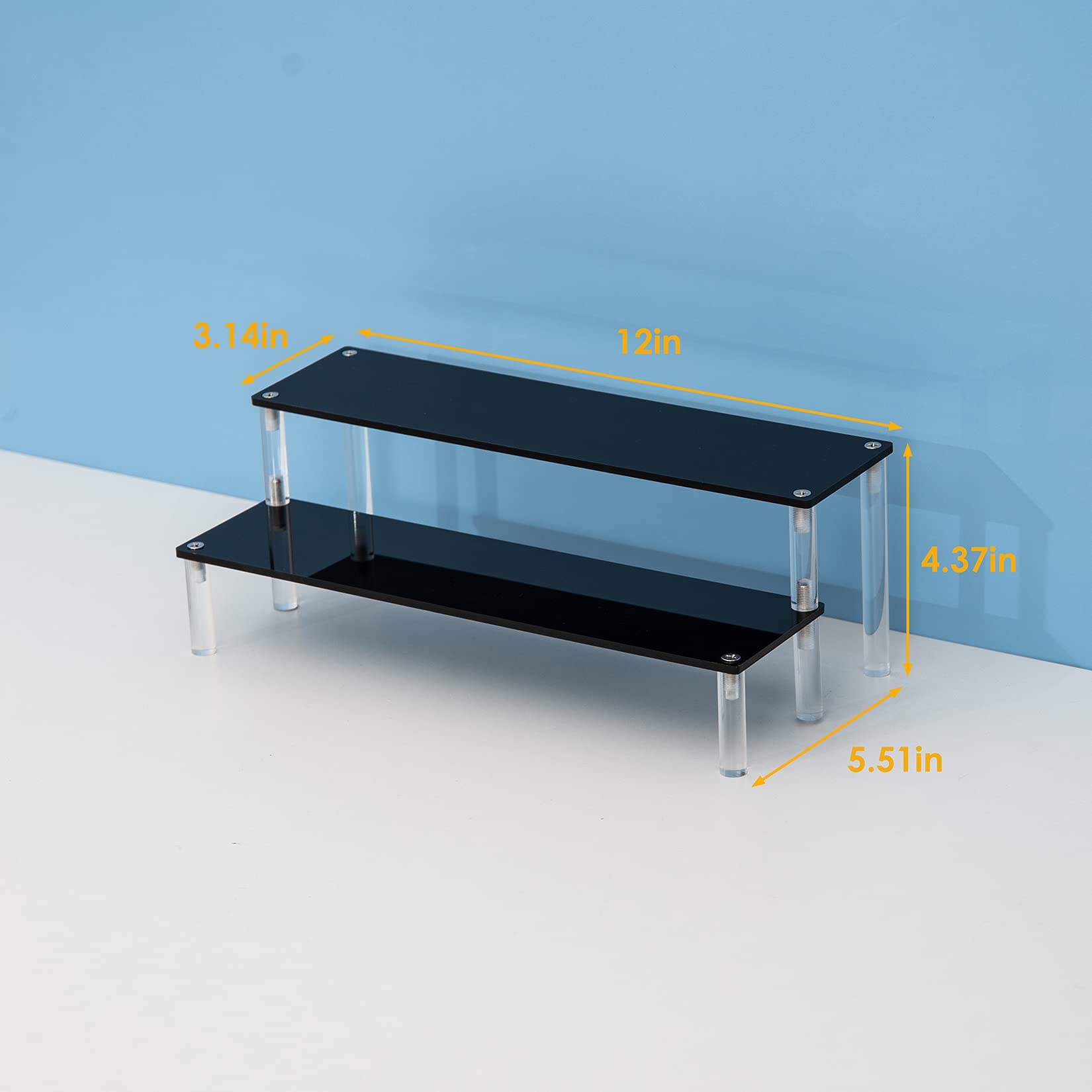 ihomecooker 2 Tier Black Acrylic Display Riser Cupcake Stand Display Shelf for Decoration, Makeup