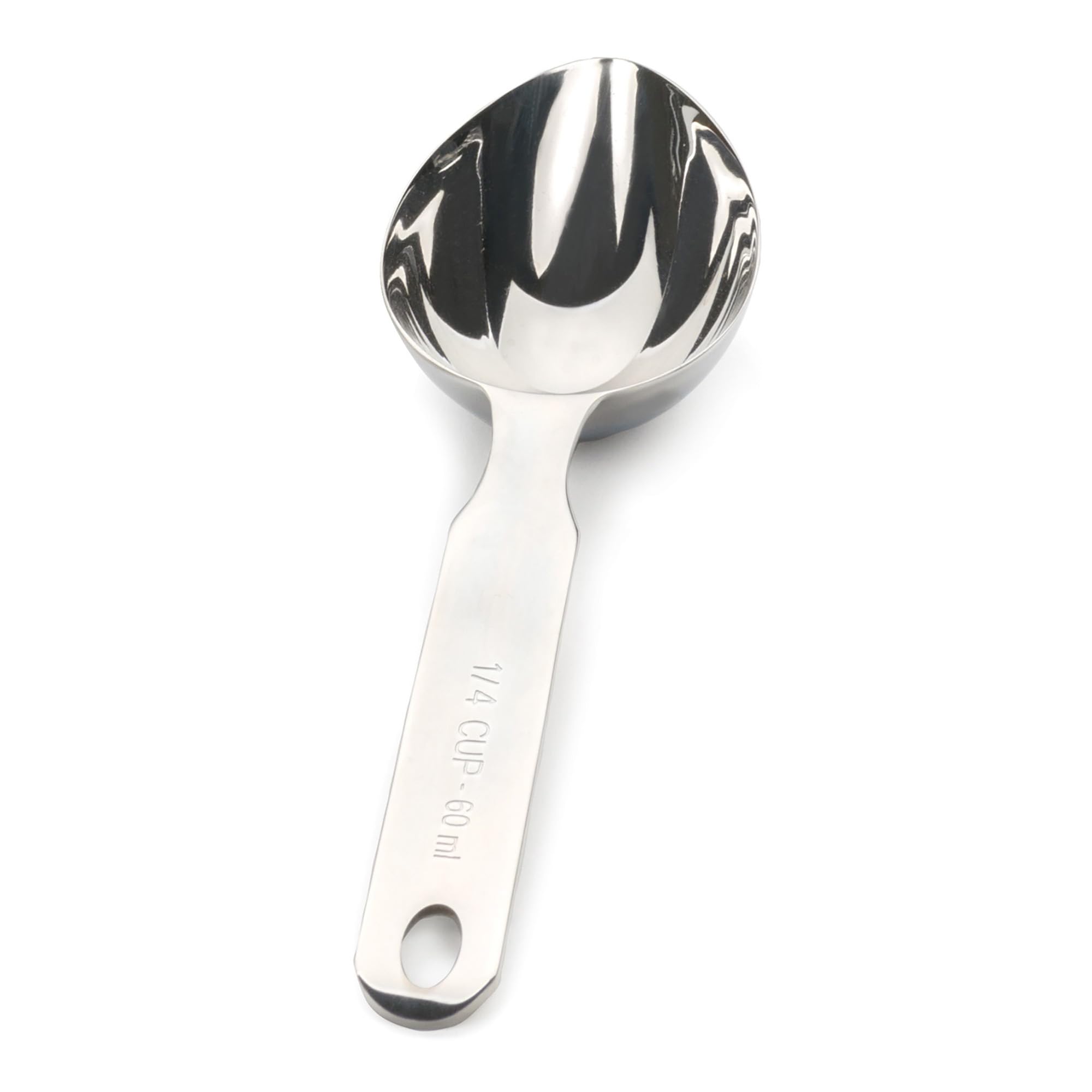 Rsvp International Endurance Oval Measuring Scoop, 1/4 Cup, Stainless Steel