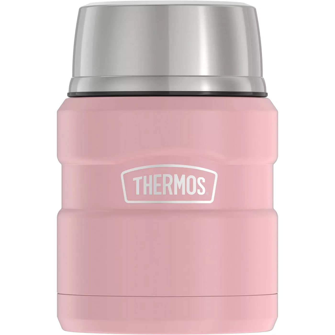 Thermos Stainless King Vacuum-Insulated Food Jar With Spoon, 16 Ounce, Matte Rose