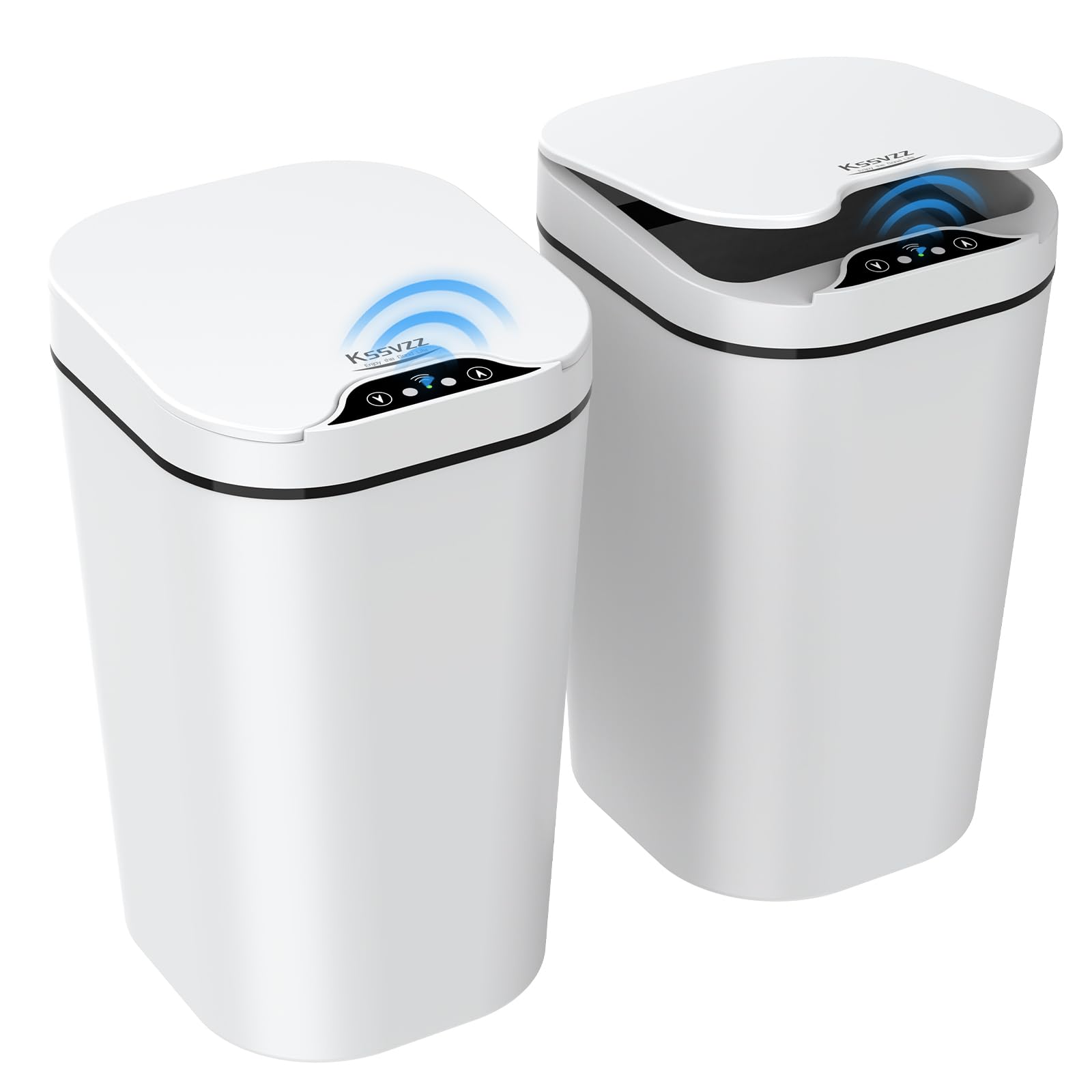 2 Pack Automatic Small Bathroom Trash Can With Lid - 2.5 Gallon Touchless Electric Garbage Can, Motion Sensor Smart Trash Bin, S