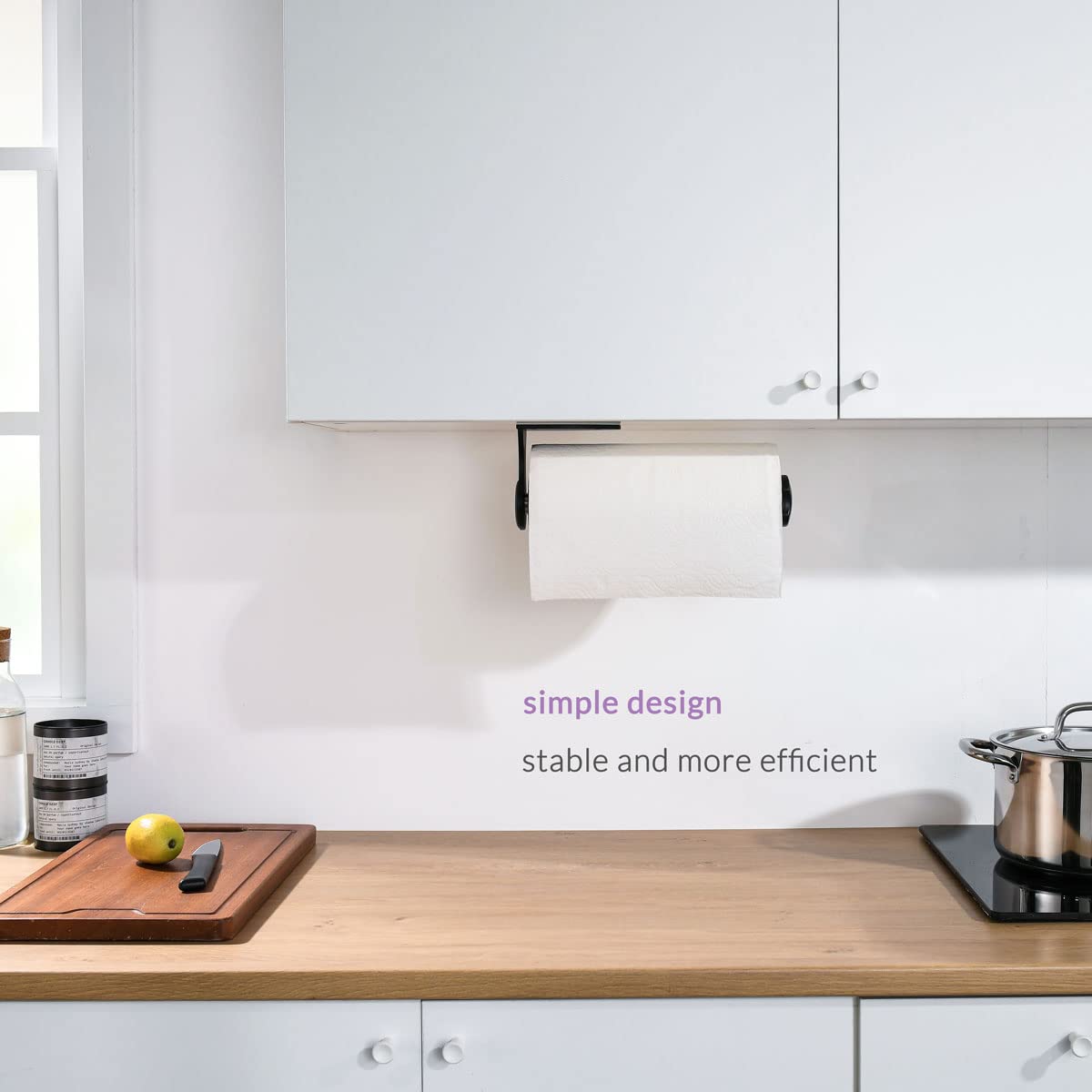 Simpletome One Hand Simply Tear Paper Towel Holder Under Cabinet Wall Mount Adhesive Or Drilling Stainless Steel Aluminum Alloy