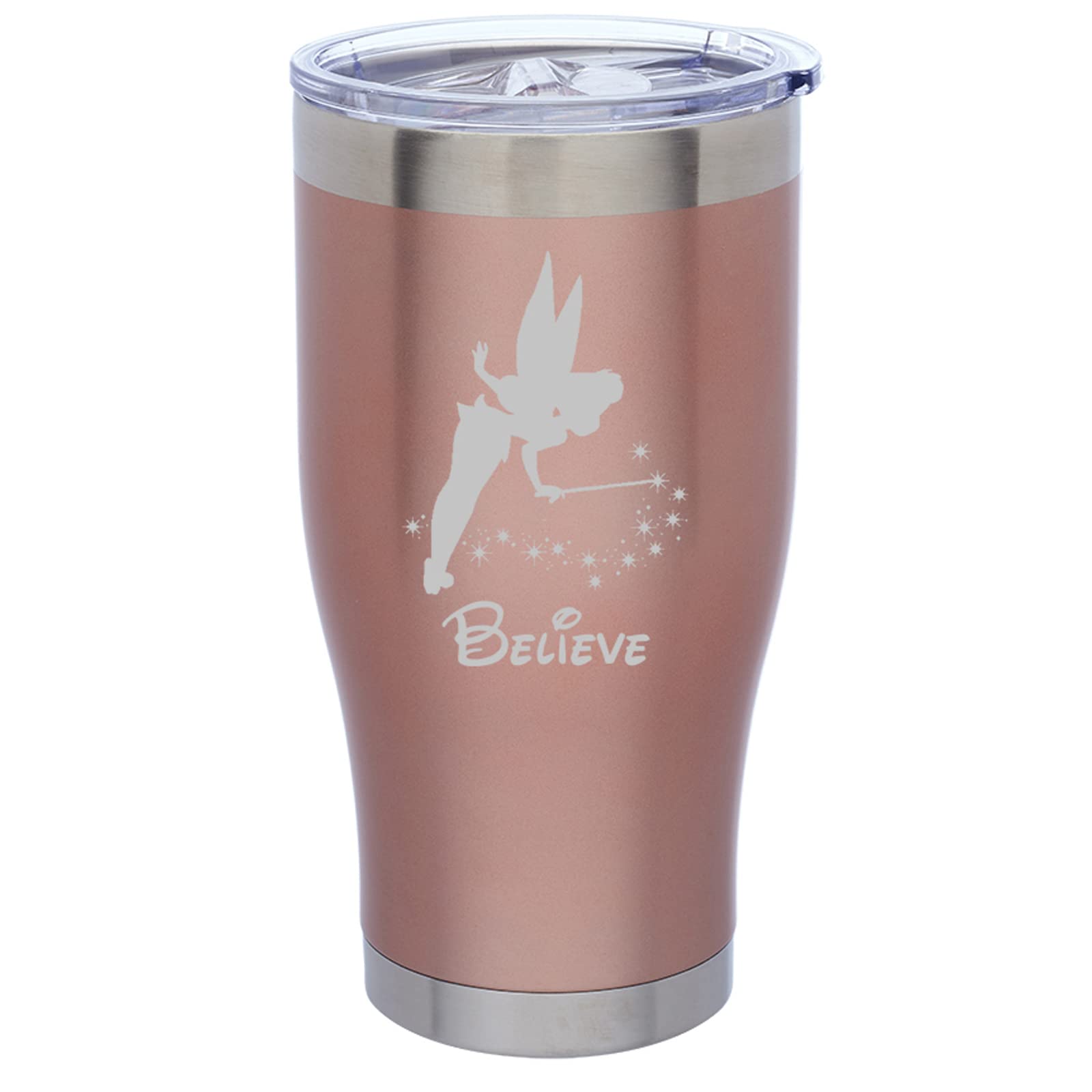 Mip Brand Rose Gold Double Wall Vacuum Insulated Stainless Steel Tumbler Travel Mug Fairy Believe (24 Oz)