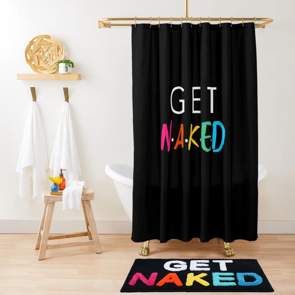 Boveu Get Naked Rug - 17'' X 24'' Non Slip Absorbent Funny Bath Rugs, Machine Washable Bath Mat For Bathroom Shower Sink, Green