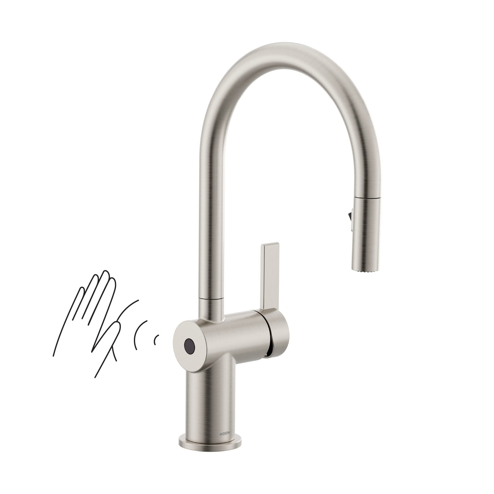 Moen 7622EWSRS CIA Motionsense Wave Sensor Touchless One Handle Pulldown Kitchen Faucet Featuring Power Clean, Spot Resist Stain