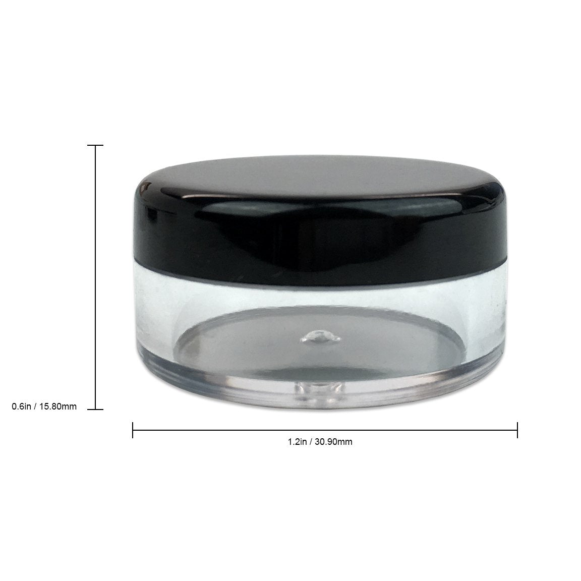 Beauticom 5G/5Ml Round Clear Jars With Black Lids For Herbs, Spices, Loose Leaf Teas, Coffee And Other Foods (Quantity: 25Pcs)
