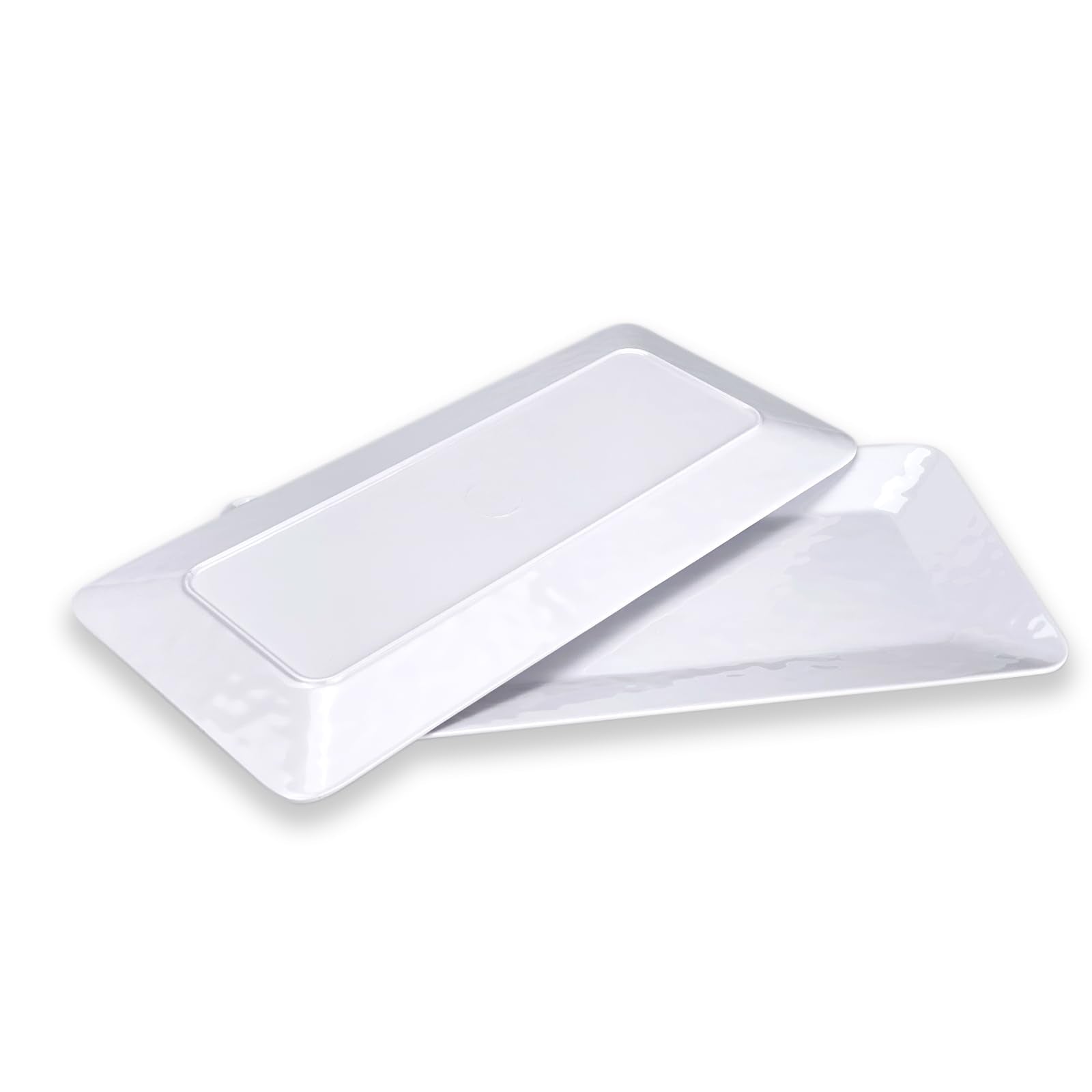 Yalin Rectangle Large Serving Platter, 17 Inch Melamine Serving Tray, Great For Restaurant, Steak, Salad And Everyday, Set Of 2