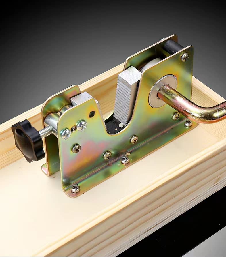 MxTong Manual Nutcracker Tool - Heavy Duty Aluminum Alloy & Wood, Gold Finish for Macadamia, Pecan, Hazelnuts, Almonds, Chestnuts