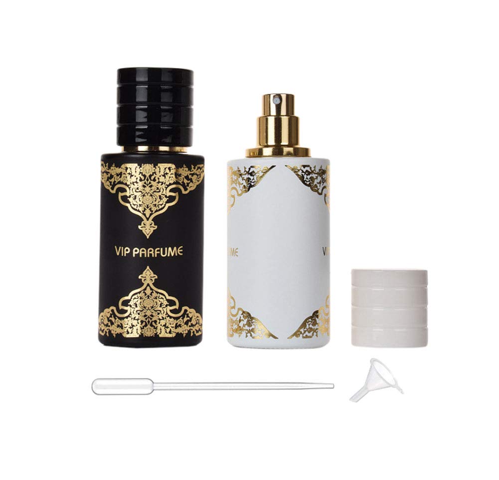 2 Pcs 50ml/1.7oz Glass Spray Bottle  Perfume Atomizer Fine Mist Travel Containers for Cosmetic Samples, Essential Oils, Fragran
