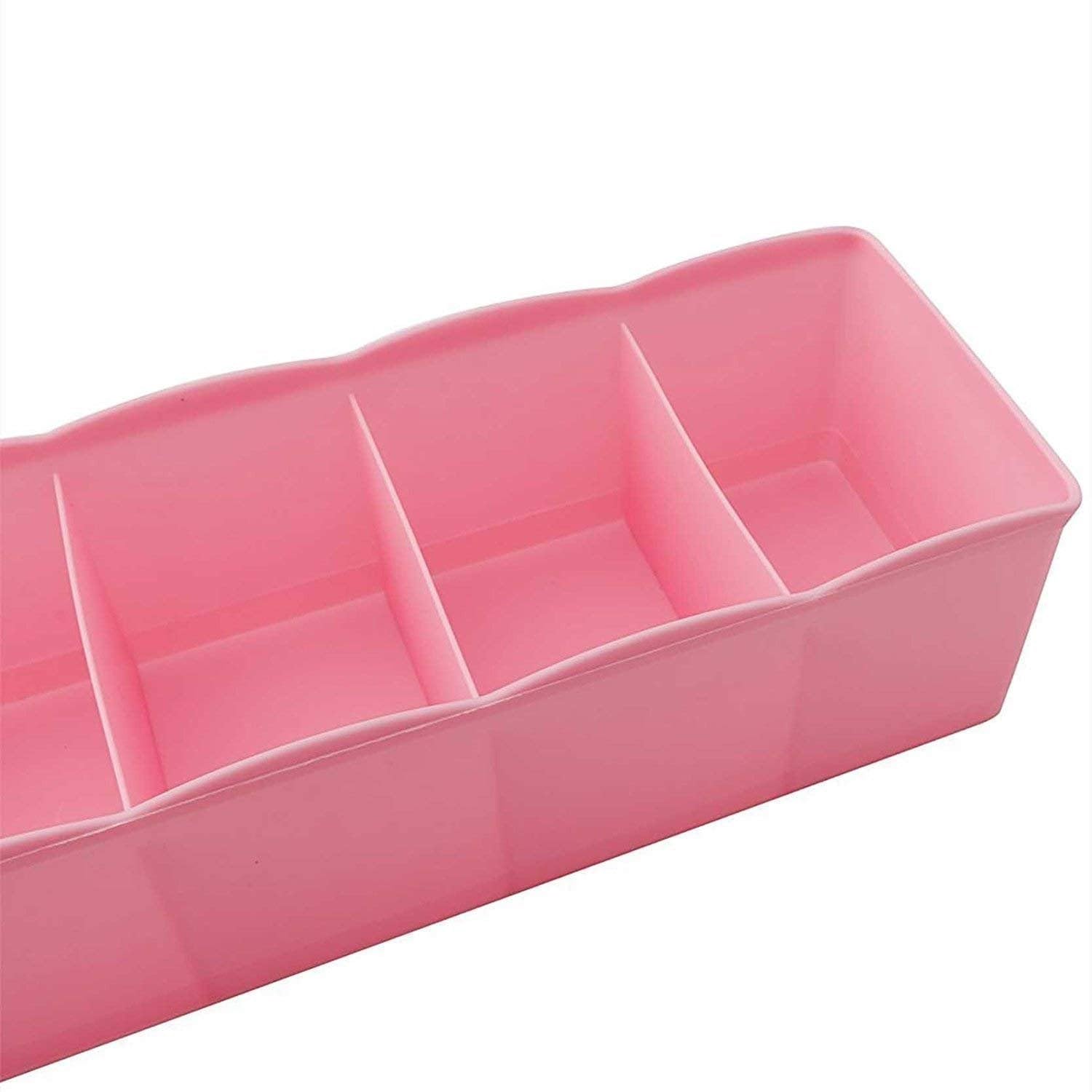 Lynxrail 5Compartments Socks/Handkerchief/Underwear Storage Box Socks Drawer Closet Organizer Storage Boxes (Pack Of 4)
