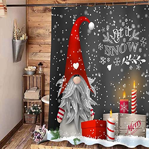 Gnome Shower Curtains For Bathroom Lovely Cute Sprite Christmas Let It Snow Fabric Shower Curtain Winter Xmas Holiday Bathroom C