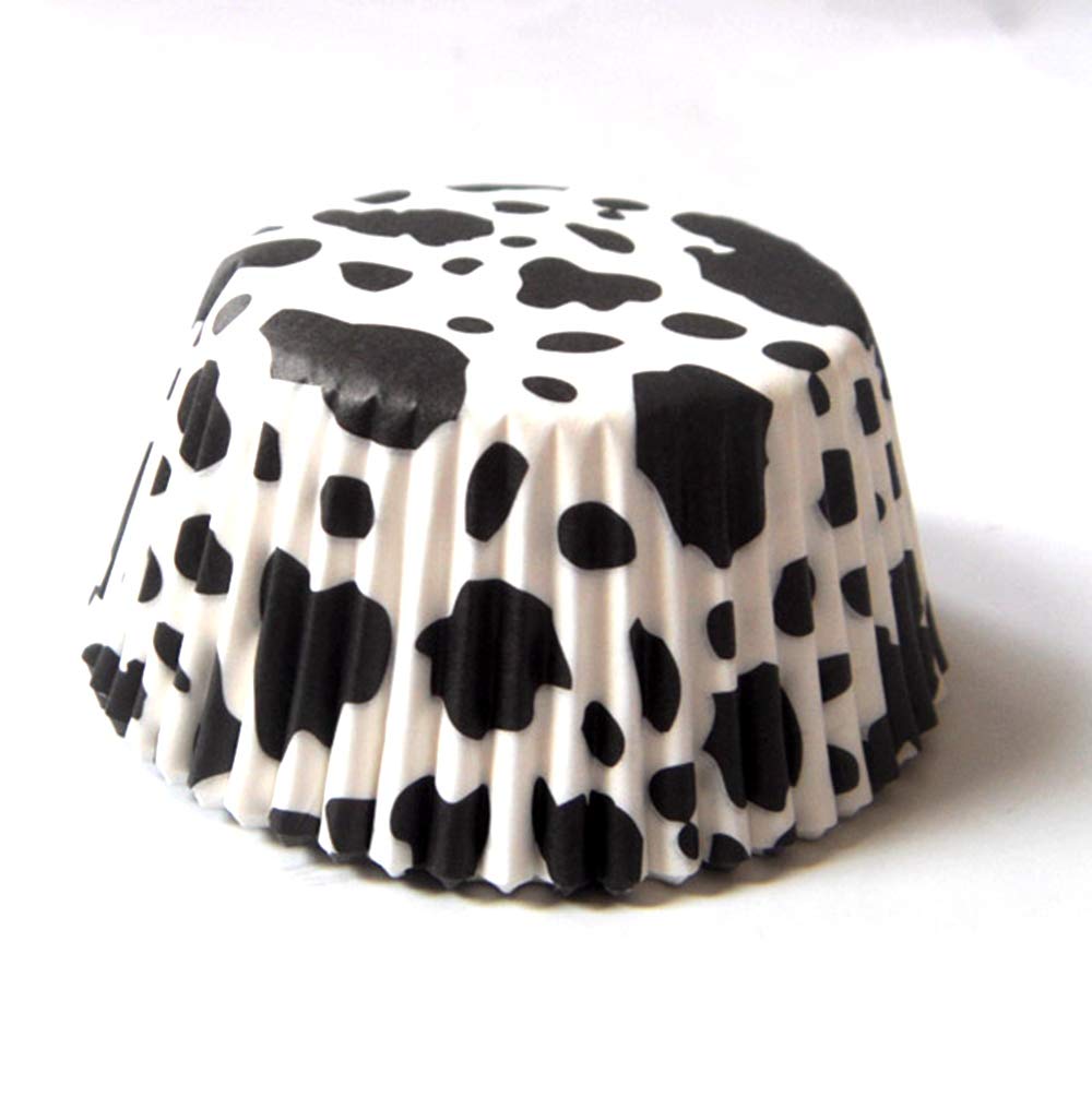 Cow Animal Paper Muffin Cupcake Liners Case Birthday Baking Cups Holders 100 Pcs,Standard Size 2X1.25Inch