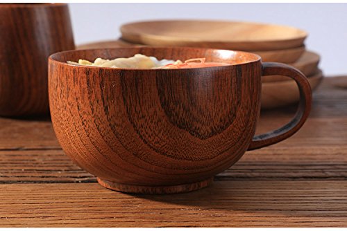 Cospring Handmade Wood Bowl, Mug, For Rice, Soup, Dip, Coffee, Tea, Decoration (1Pc Jujube Cup, 4-1/4 Inch Dia By 1-3/4 Inch Hig