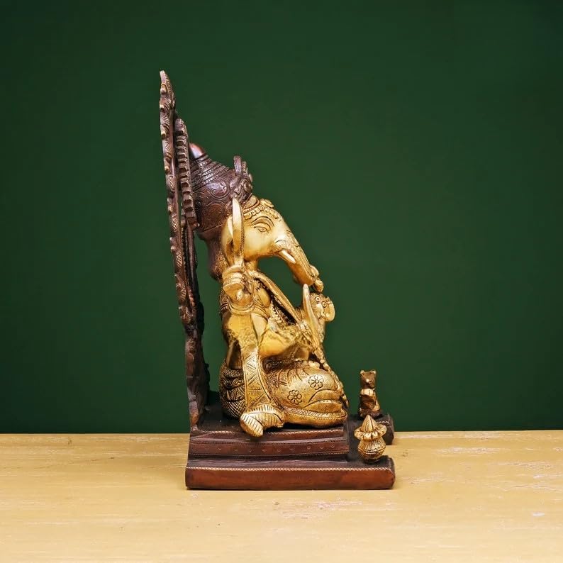 Mridaya Brass Ganesha Statue Large 33 Cm, Large Ganesh For Home, Ganesh For Temple, Brass Ganesh Statue, Hindu God Statue, House