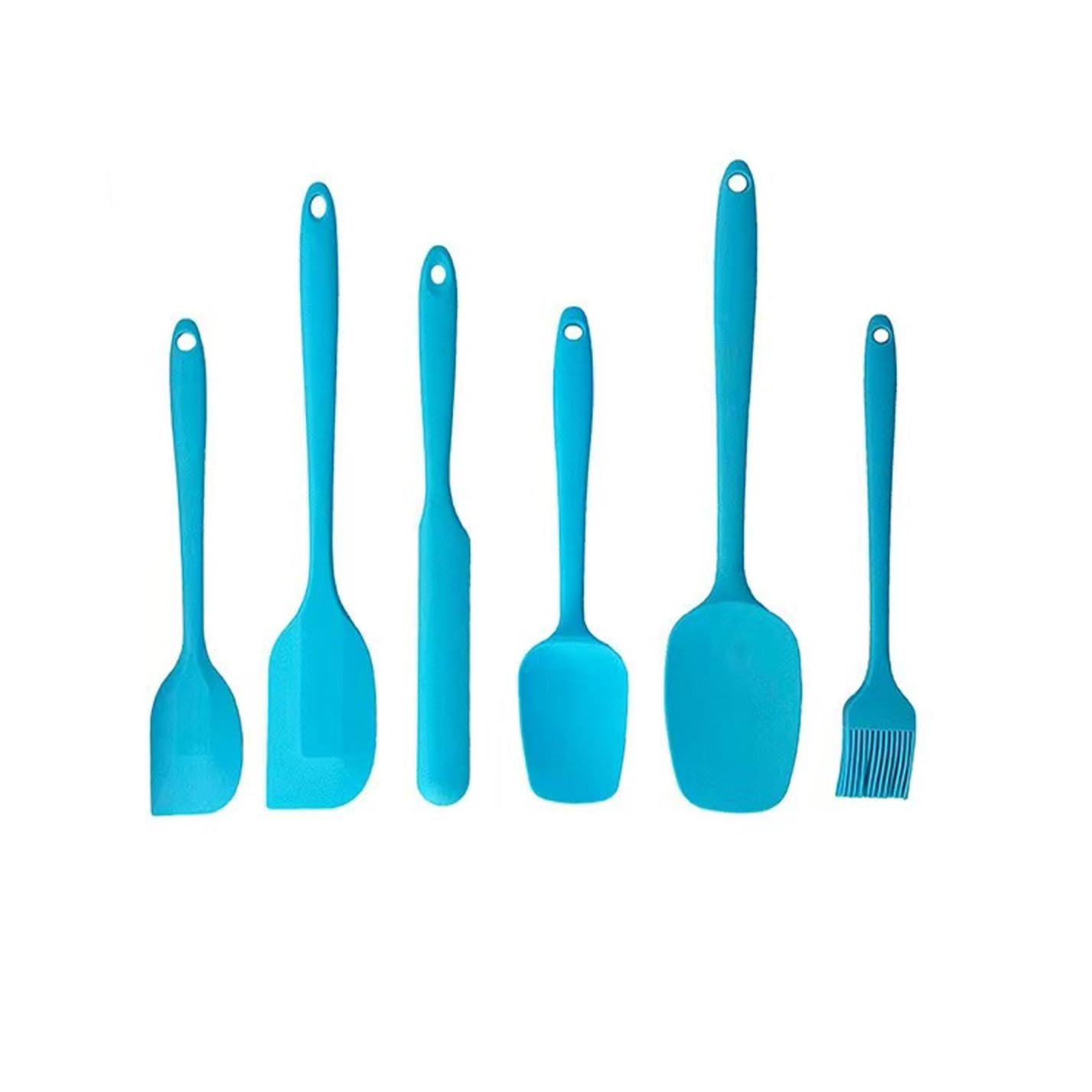 Silicone Spatula Set, 6 Pieces Food Grade Kitchen Utensils with Silicone Brush Heat BPAFree Rubber Spatula for Scraping, Baking