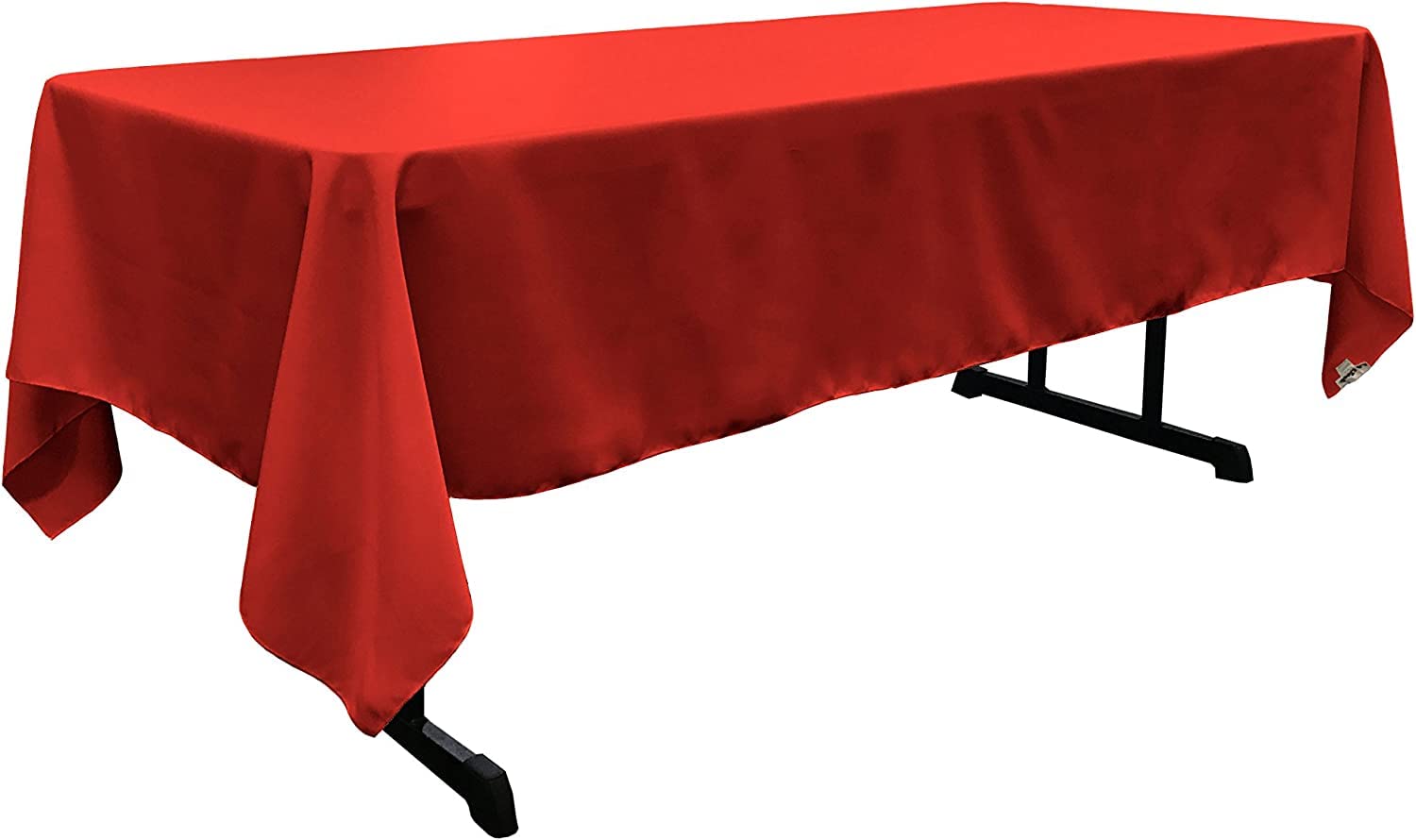 LA Linen Polyester Poplin Rectangular Tablecloth  60 by 120-Inch  Red