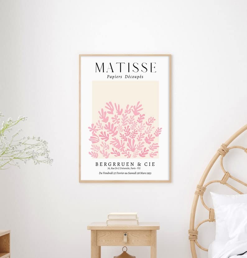 Hesendot Matisse Art Wall D  Cor Set Of 3,Unframed Sage Pink Wall Art,Truly Quality Canvas Prints For 11X14In,Art Poster Decorat