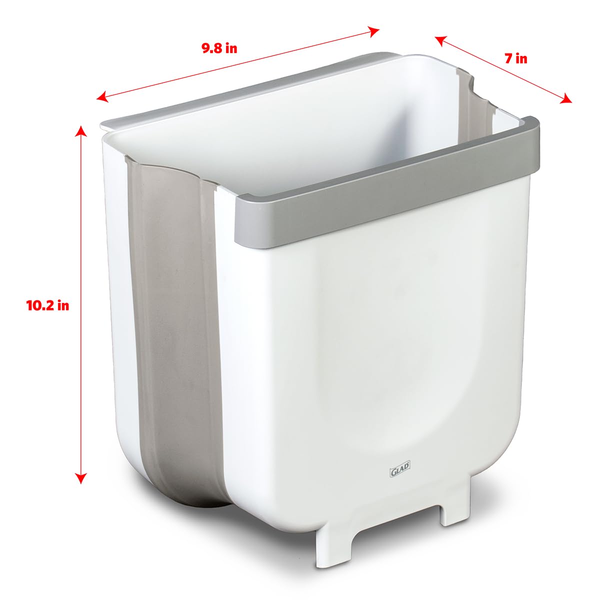 Glad Roomate Collapsible Waste Bin | Compact Travel Trash Can With Space-Saving Expandable Design | Indoor And Outdoor Disposal