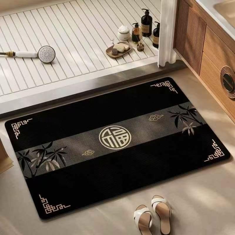 Skvm Water Absorbent Mat For Bathroom Kitchen Floor Door Entrance Anti Slip Floor Foot Anti Skid Bathroom Shower Mat (Design 18)