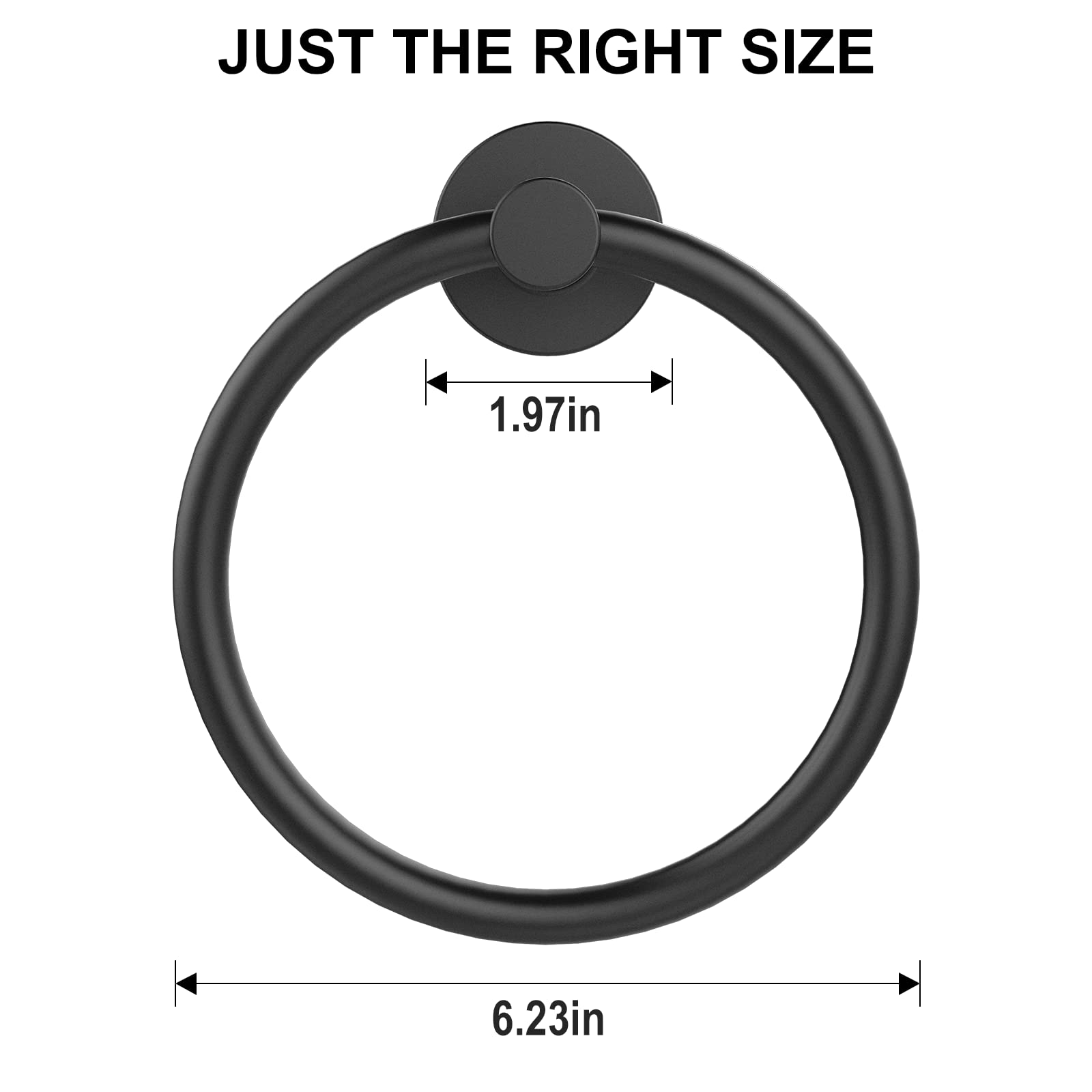 SetSail Towel Holder for Bathroom Wall Matte Black Towel Ring 304 Stainless Steel Hand Towel Holder Heavy Duty Towel Hanger for Bath  Kitchen  2 Pack