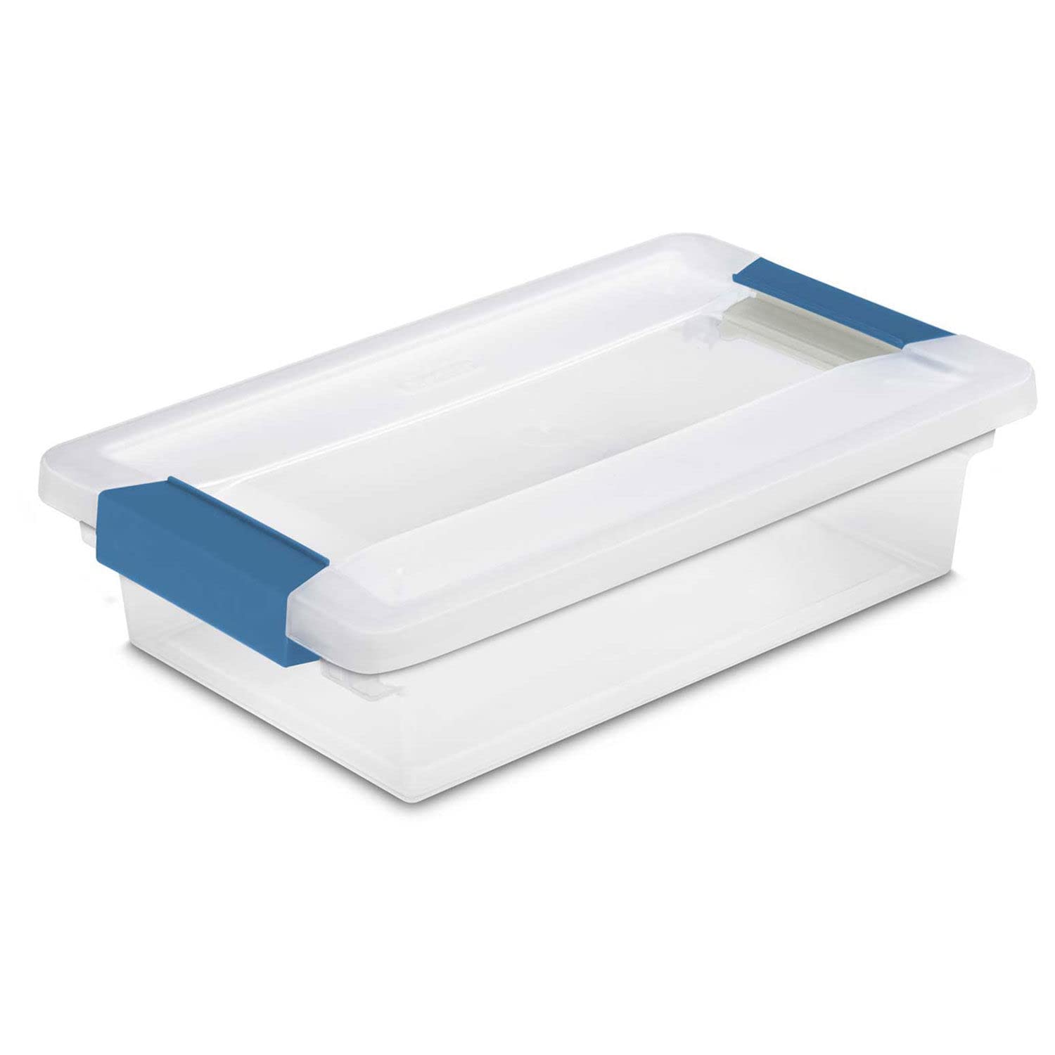 Sterilite 19618606 Small Clip Clear Storage Box With Latched Lid - 11L x 6-5/8W x 2-3/4H - Lot of 6