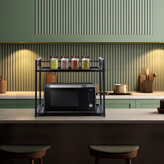 Niyara Metal Microwave Stand || Microwave & Otg Stand For Kitchen Counter|| Double Platform For Extra Storage|| Kitchen Oven Or 