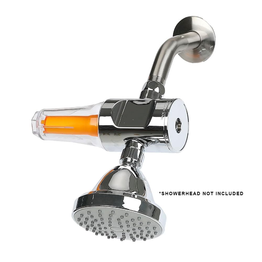 Sonaki Vitamin C Shower Filter Assembly - Removes 99.9% Chlorine - Silver - Model SUF-100v - Compatible with Existing Showerheads